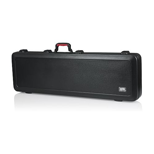  Gator Cases Molded Flight Case for Bass Guitar with Internal LED Lighting and TSA Approved Locking Latch; (GTSA-GTRBASS-LED) , Black