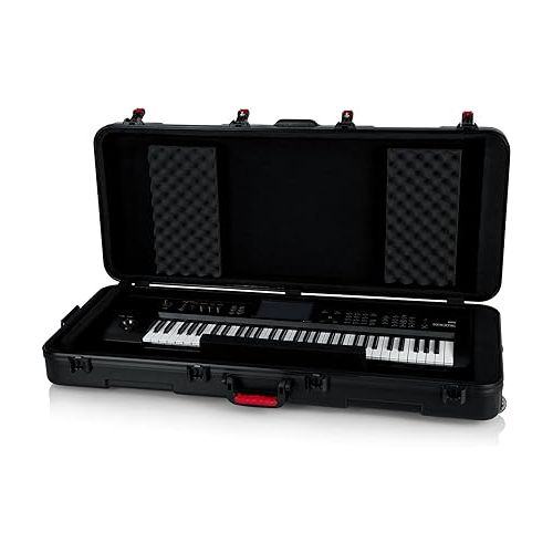  Gator Cases Molded Flight Case for 61-Note Keyboards with TSA Approved Locking Latches and Recessed Wheels; (GTSA-KEY61)