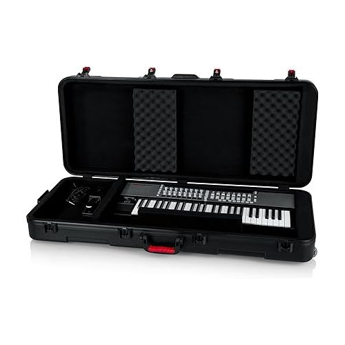  Gator Cases Molded Flight Case for 61-Note Keyboards with TSA Approved Locking Latches and Recessed Wheels; (GTSA-KEY61)