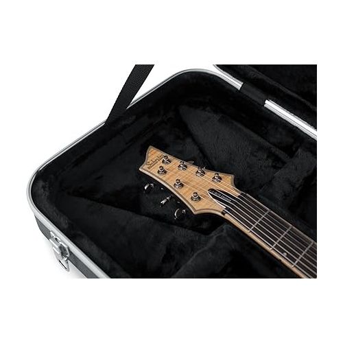  Gator Cases Deluxe ABS Molded Case for Extra Long Electric Guitars,Black