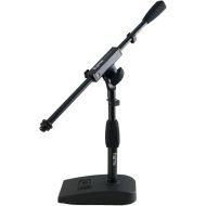 Gator Frameworks Short Weighted Base Microphone Stand with Soft Grip Twist Clutch, Boom arm, and both 3/8