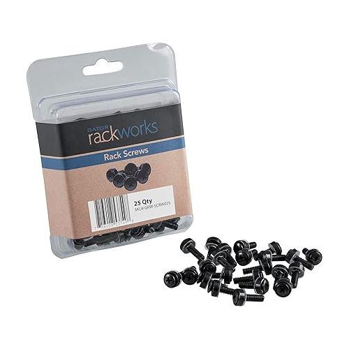  Gator Rackworks Standard Size Rack Screws; 25 Pack (GRW-SCRW025) , Black