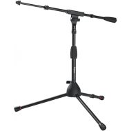 Gator Frameworks Short Tripod Base Microphone Stand with Soft Grip Twist Clutch, Boom Arm, and Both 3/8