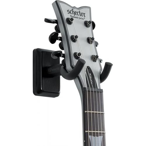  Gator Frameworks Acoustic/Electric Guitar Wall Hanger with Black Mounting Plate (GFW-GTR-HNGRBLK)