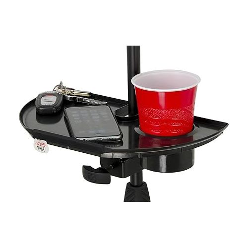  Gator Frameworks Microphone Stand Accessory Tray with Drink Holder and Guitar Pick Tab; 12