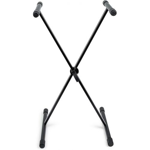  Gator Frameworks Single Brace X-Style Keyboard Stand with Adjustable Height and Leveling Feet (GFW-KEY-1000X)