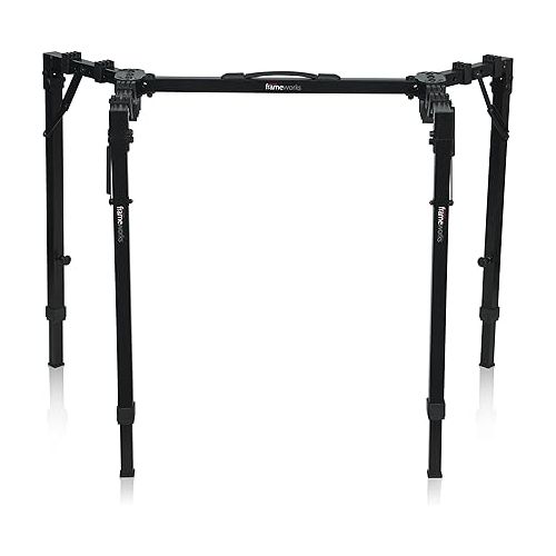  Gator Frameworks Adjustable T-Stand Folding Workstation or Keyboard Stand; Weight Capacity of 250lbs; (GFW-UTL-WS250),Black