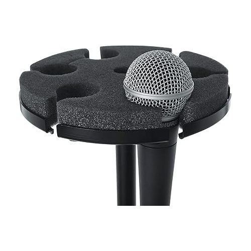  Gator Frameworks Mic Stand Adapter to Hold up to 6 Microphones; Fits Both Wired and Wireless (GFW-MIC-6TRAY) Black