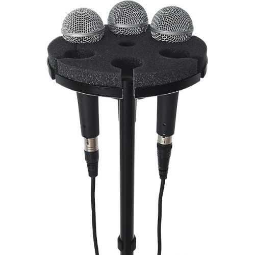  Gator Frameworks Mic Stand Adapter to Hold up to 6 Microphones; Fits Both Wired and Wireless (GFW-MIC-6TRAY) Black