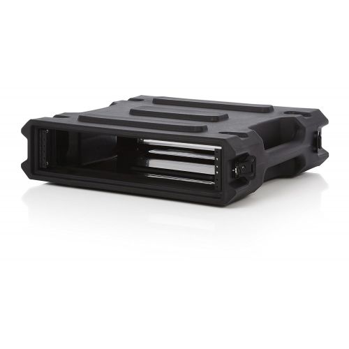  Gator Cases Pro Series Rotationally Molded 2U Rack Case with Standard 19 Depth; Made in USA (G-PRO-2U-19)
