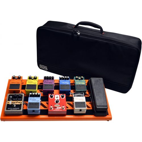  Gator Cases Aluminum Guitar Pedal Board with Carry Bag; Large: 23.75 x 10.66 | Orange (GPB-BAK-OR)