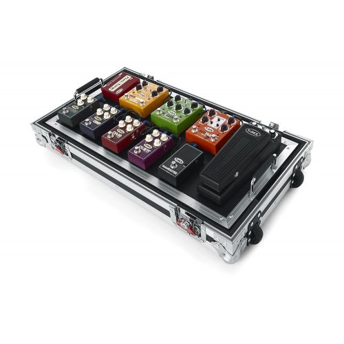  Gator Cases G-TOUR Series Gutiar Pedal board with ATA Road Case, Wheels and Pull Handle; Large: 24 x 11 (G-TOUR PEDALBOARD-LGW)