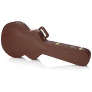 Gator Cases Deluxe Hard-Shell Wood Case for 335 Semi-Hollow Guitars; Brown Exterior (GW-335-BROWN)