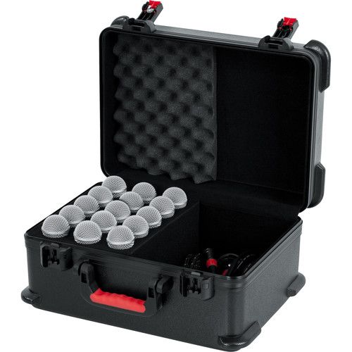  Gator GTSA-MIC15 ATA-Molded Polyethylene Case with Foam Drops for up to 15 Wired Microphones