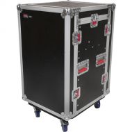 Gator G-TOUR 10X12 PU Pop-Up Console Rack Case - 10 Space Top and 12 Space Front and Rear Rackable Audio Equipment