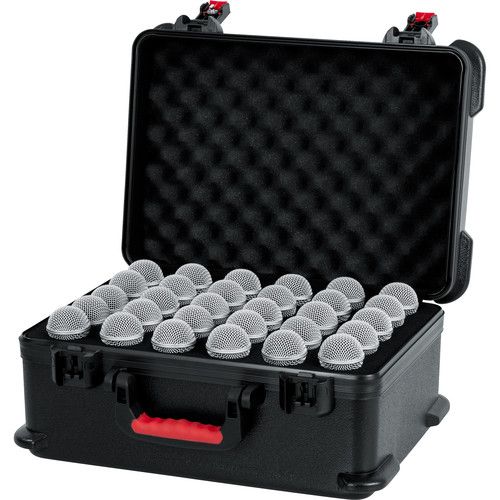  Gator GTSA-MIC30 ATA-Molded Polyethylene Case with Foam Drops for up to 30 Wired Microphones