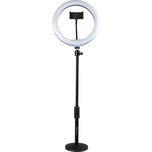  Gator LED Desktop Ring Light with Round Base Stand and Phone Clamp (10