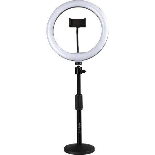  Gator LED Desktop Ring Light with Round Base Stand and Phone Clamp (10