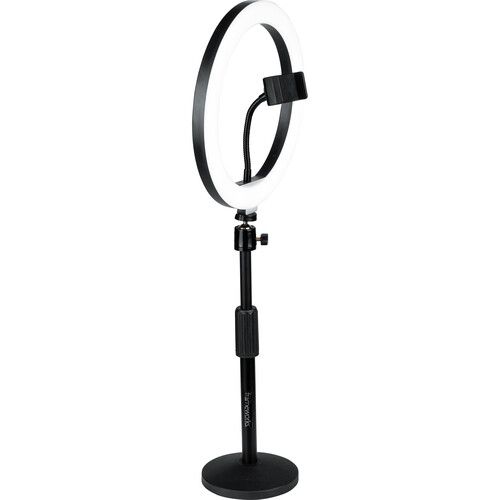  Gator LED Desktop Ring Light with Round Base Stand and Phone Clamp (10