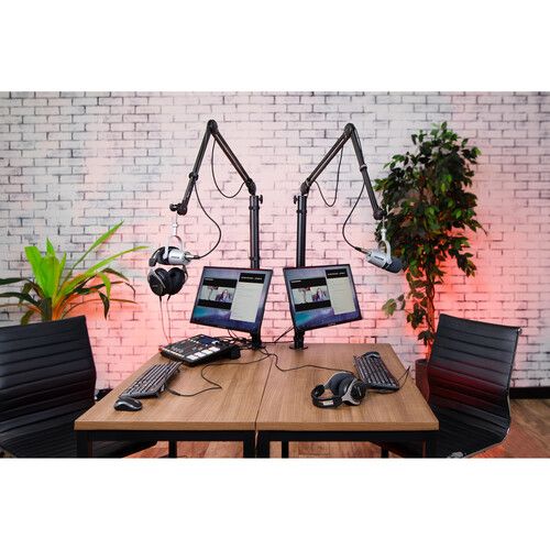  Gator Creator Tree Tower Dual Interview Rig Kit with Monitor Mounts & Mic Boom Stands (31