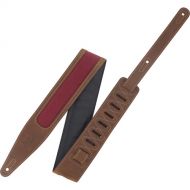 Gator Voyager Pro Guitar Strap (Brown with Burgundy Waxed Canvas Window)