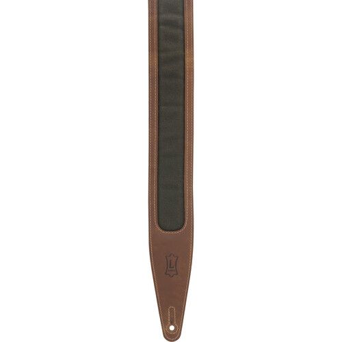  Gator Voyager Pro Guitar Strap (Brown with Green Waxed Canvas Window)
