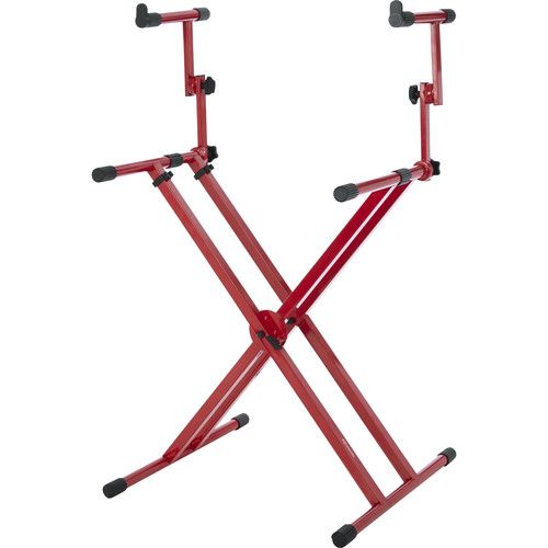  Gator Frameworks Deluxe 2-Tier X-Style Keyboard Stand (Red)