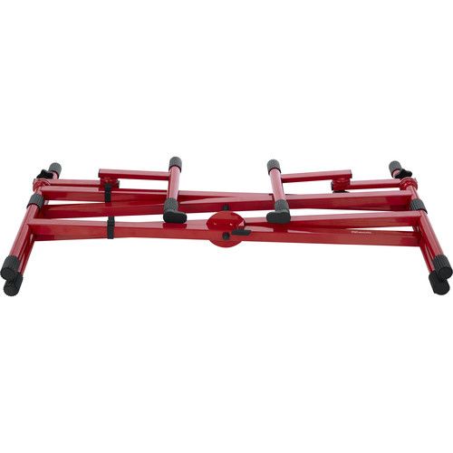 Gator Frameworks Deluxe 2-Tier X-Style Keyboard Stand (Red)
