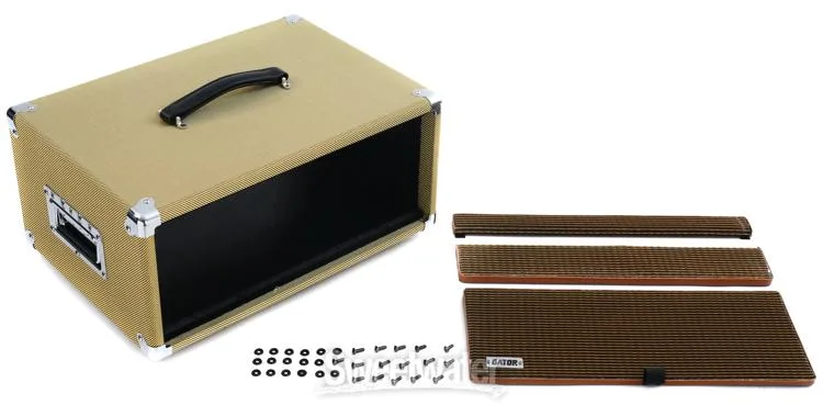  Gator GR-RETRORACK-4TW Vintage Amp Vibe Rack Case - 4U Tweed Demo