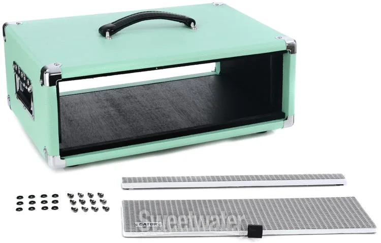  Gator GR-RETRORACK-3SG Vintage Amp Vibe Rack Case - 3U Seafoam Green