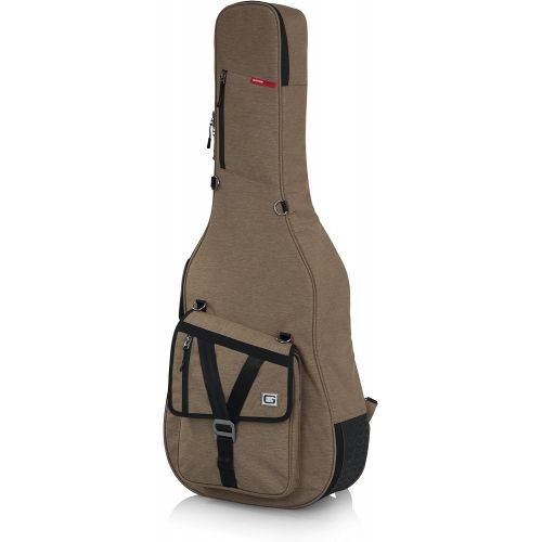  Gator Cases Transit Series Acoustic Guitar Gig Bag; Tan Exterior (GT-ACOUSTIC-TAN)