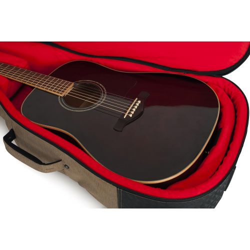  Gator Cases Transit Series Acoustic Guitar Gig Bag; Tan Exterior (GT-ACOUSTIC-TAN)