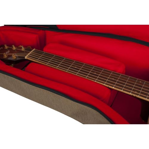  Gator Cases Transit Series Acoustic Guitar Gig Bag; Tan Exterior (GT-ACOUSTIC-TAN)