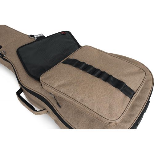  Gator Cases Transit Series Acoustic Guitar Gig Bag; Tan Exterior (GT-ACOUSTIC-TAN)