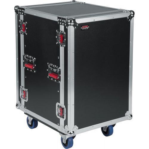  Gator Cases G-TOUR Audio Road Rack with Heavy-Duty Casters and Tour Grade Hardware; 17 Rackable Depth, 16U (G-TOUR 16U CAST)