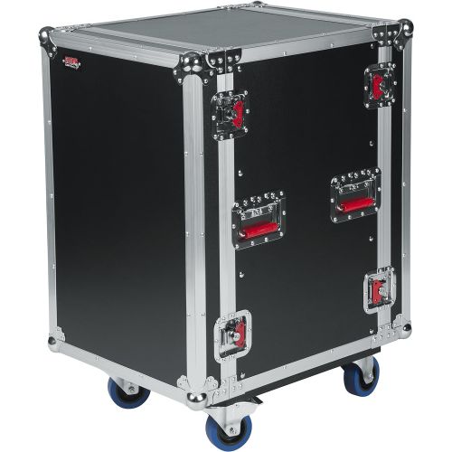  Gator Cases G-TOUR Audio Road Rack with Heavy-Duty Casters and Tour Grade Hardware; 17 Rackable Depth, 16U (G-TOUR 16U CAST)