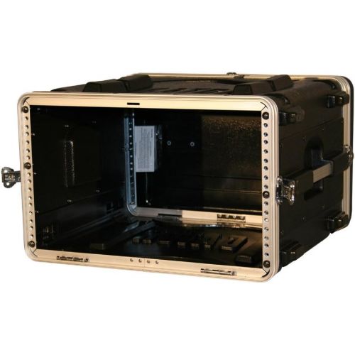  Gator Cases Lightweight Molded 6U Rack Case with Heavy Duty Latches; Standard 19.25 depth, 6U (GR-6L)