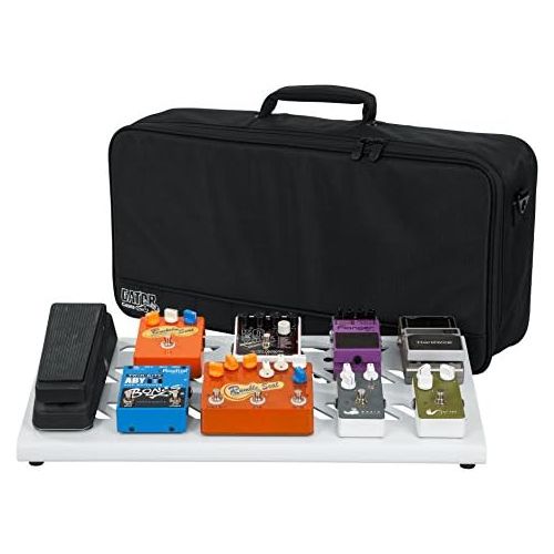  Gator Cases Aluminum Guitar Pedal Board with Carry Bag; Large: 23.75 x 10.66 White (GPB-BAK-WH)