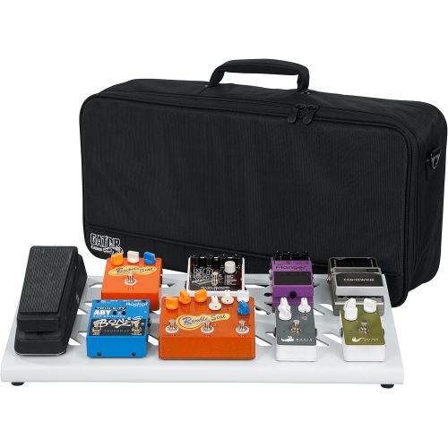  Gator Cases Aluminum Guitar Pedal Board with Carry Bag; Large: 23.75 x 10.66 White (GPB-BAK-WH)
