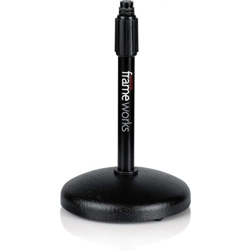  Gator Frameworks Desktop Microphone Stand with Round Weighted Base & Adjustable Height (GFW-MIC-0501)