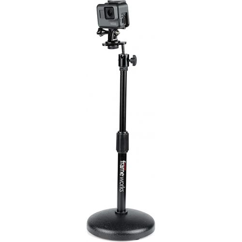  Gator Frameworks Desktop Microphone Stand with Round Weighted Base & Adjustable Height (GFW-MIC-0501)