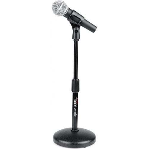  Gator Frameworks Desktop Microphone Stand with Round Weighted Base & Adjustable Height (GFW-MIC-0501)