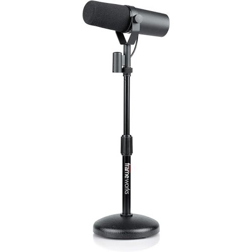  Gator Frameworks Desktop Microphone Stand with Round Weighted Base & Adjustable Height (GFW-MIC-0501)