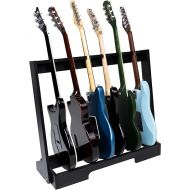 Gator Frameworks Wood Multi Guitar Rack for Up to 6 Guitars; Black (GFW-GTR-WD6RK-BLK)