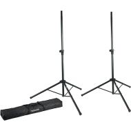 Gator Frameworks Standard Speaker Stand Set; Includes (2) Speaker Stands and Nylon Carry Bag (GFW-SPK-2000SET),Black