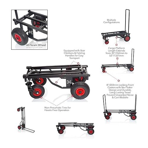  Gator Frameworks All-Terrain Folding Multi-Utility Cart with 30-52” Extension & 500 lbs. Load Capacity (GFW-UTL-CART52AT)