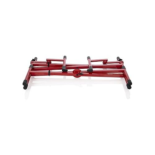  Gator Frameworks Deluxe Two Tier X Frame Keyboard Stand; Bright Red Finish (GFW-KEY-5100XRED)