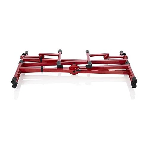  Gator Frameworks Deluxe Two Tier X Frame Keyboard Stand; Bright Red Finish (GFW-KEY-5100XRED)