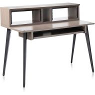 Gator Frameworks Elite Series Studio Desk Workstation with (8U) Adjustable Rack Shelves and Sliding Keyboard Tray; Driftwood Grey Finish (GFW-ELITEDESK-GRY) , 47.2 in x 40 in x 30 in