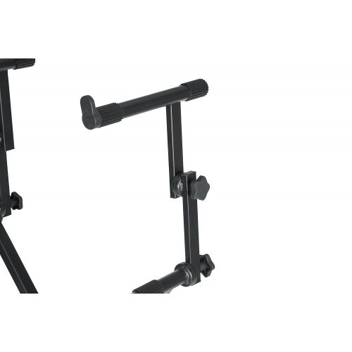  Gator Frameworks Deluxe Two Tier X-Style Keyboard Stand with Adjustable Height and Leveling Feet Black (GFW-KEY-5100X)